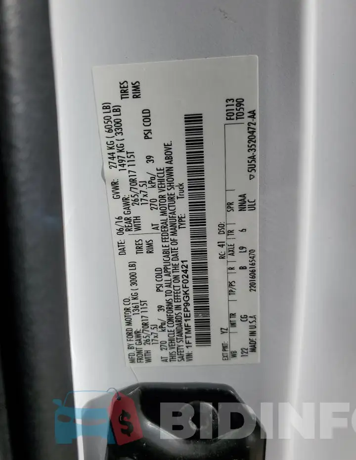 1FTMF1EP9GKF02421 Photo# 12