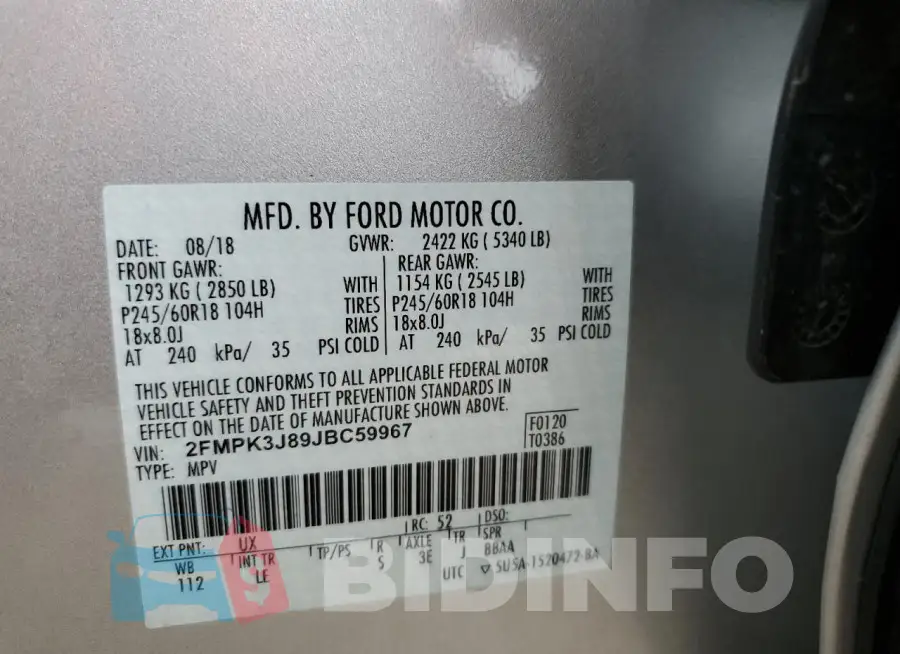 2FMPK3J89JBC59967 Photo# 13