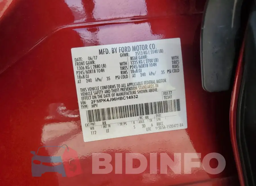 2FMPK4J96HBC14932 Photo# 13