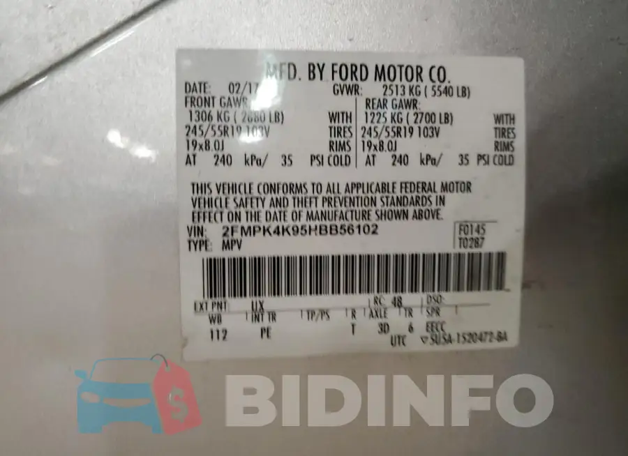 2FMPK4K95HBB56102 Photo# 13