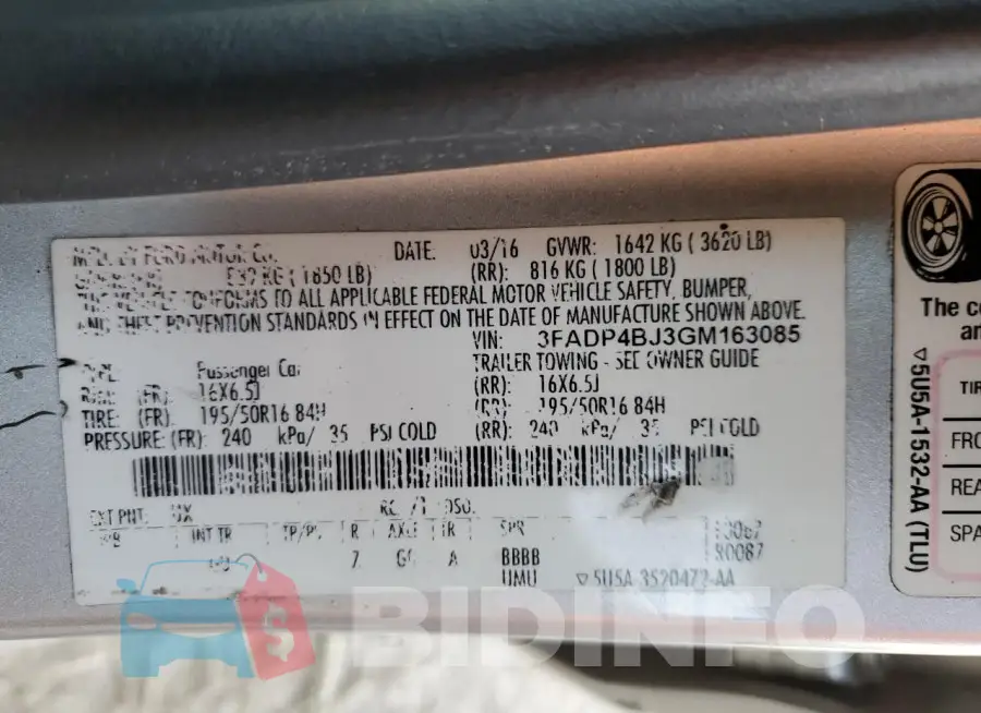 3FADP4BJ3GM163085 Photo# 12