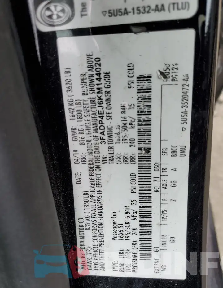 3FADP4EJ6KM144020 Photo# 12
