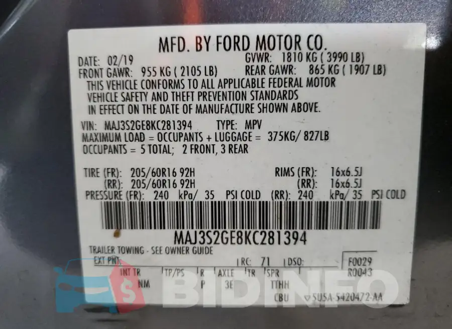 MAJ3S2GE8KC281394 Photo# 12