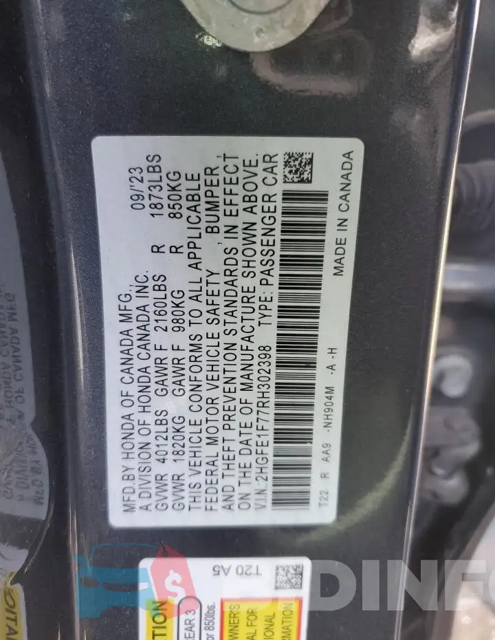 2HGFE1F77RH302398 Photo# 12
