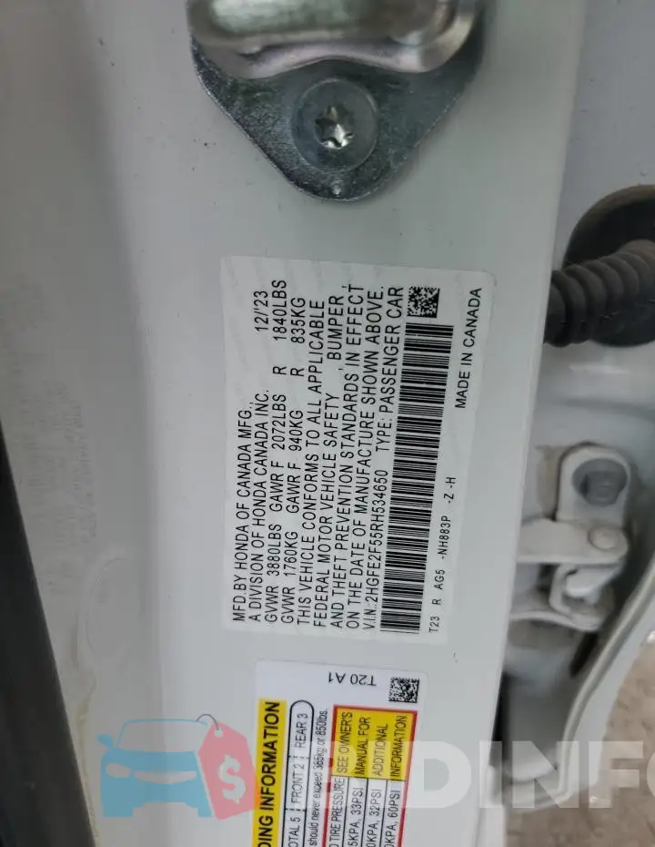 2HGFE2F55RH534650 Photo# 12