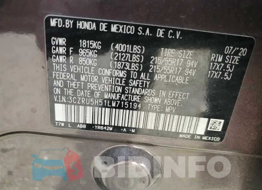 3CZRU5H51LM715194 Photo# 12