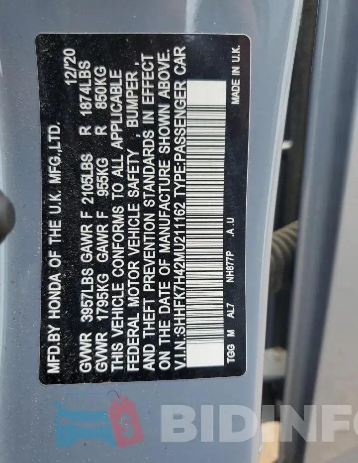 SHHFK7H42MU211162 Photo# 12