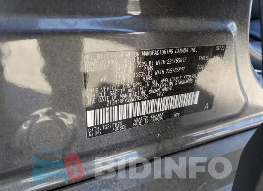 2T3H1RFV2PW292652 Photo# 14