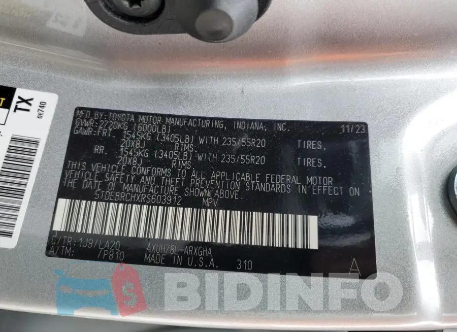 5TDEBRCHXRS603912 Photo# 13