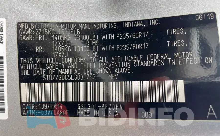 5TDZZ3DC5LS030793 Photo# 10