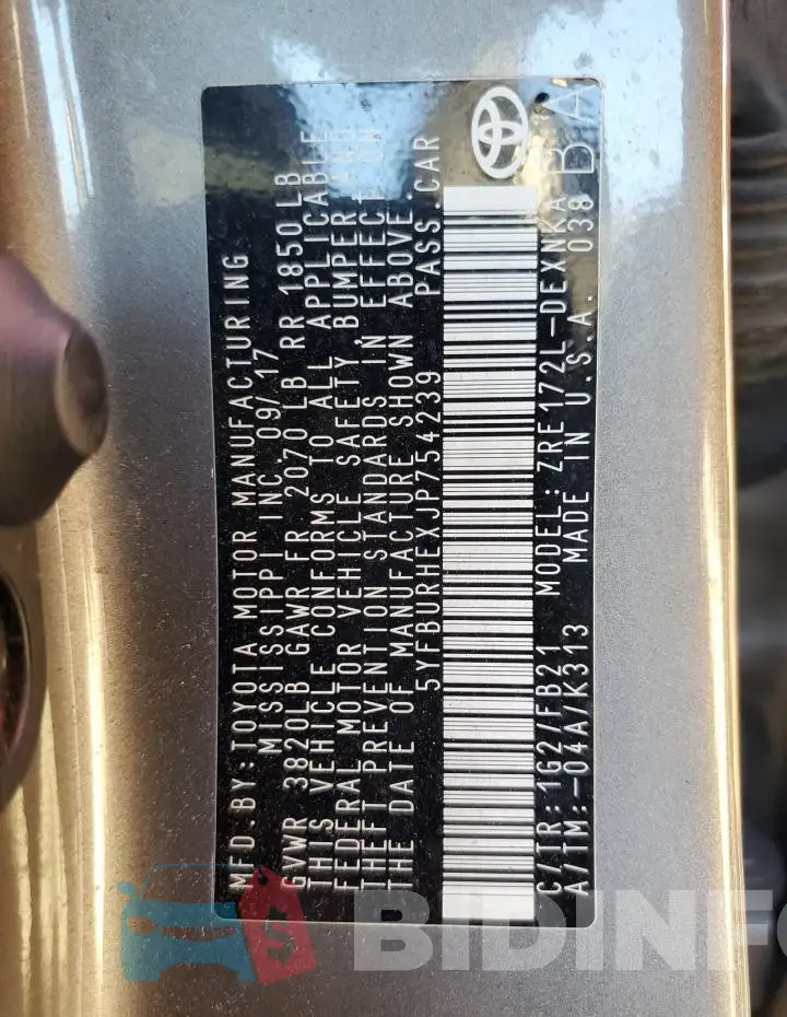 5YFBURHEXJP754239 Photo# 13