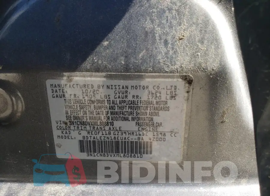 3N1CN8DVXML808810 Photo# 13