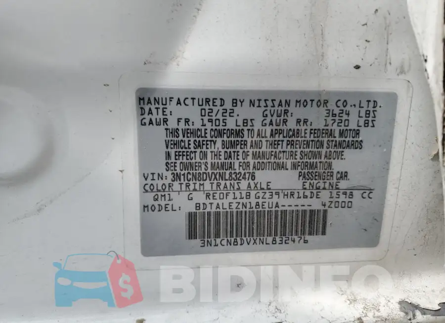 3N1CN8DVXNL832476 Photo# 12