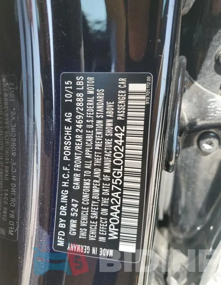 WP0AA2A75GL002442 Photo# 12