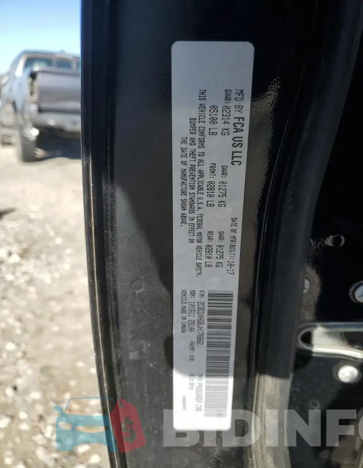 2C3CDXHG6JH176662 Photo# 12