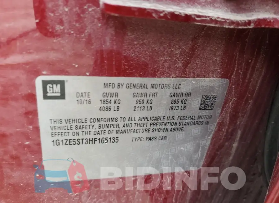1G1ZE5ST3HF165135 Photo# 12