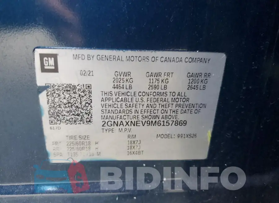 2GNAXNEV9M6157869 Photo# 13