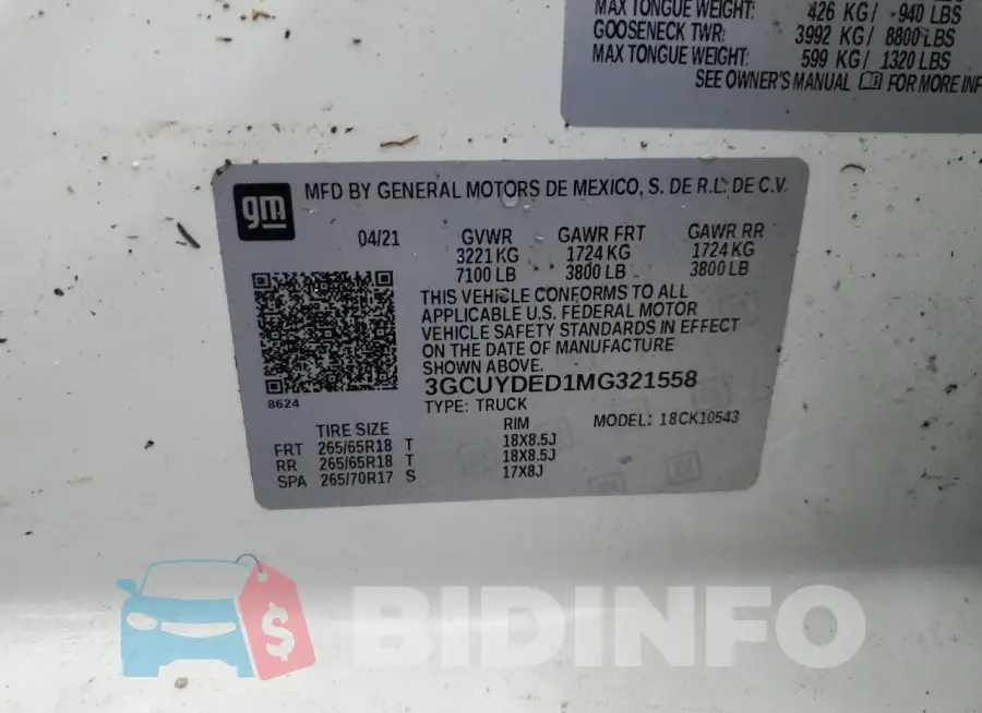 3GCUYDED1MG321558 Photo# 12