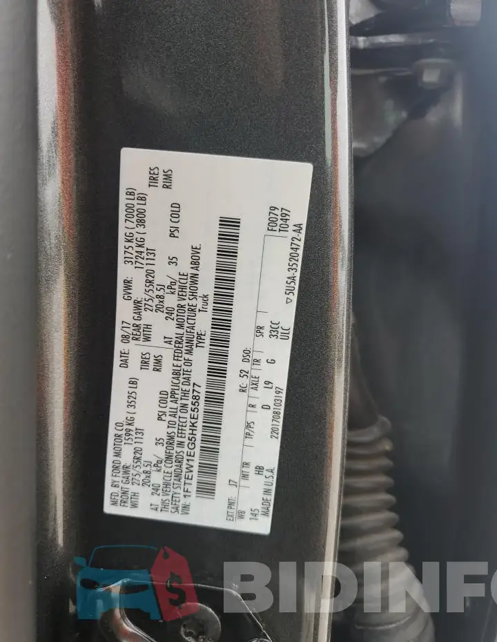 1FTEW1EG5HKE55877 Photo# 12