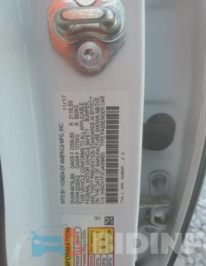 1HGCV1F37JA058853 Photo# 12