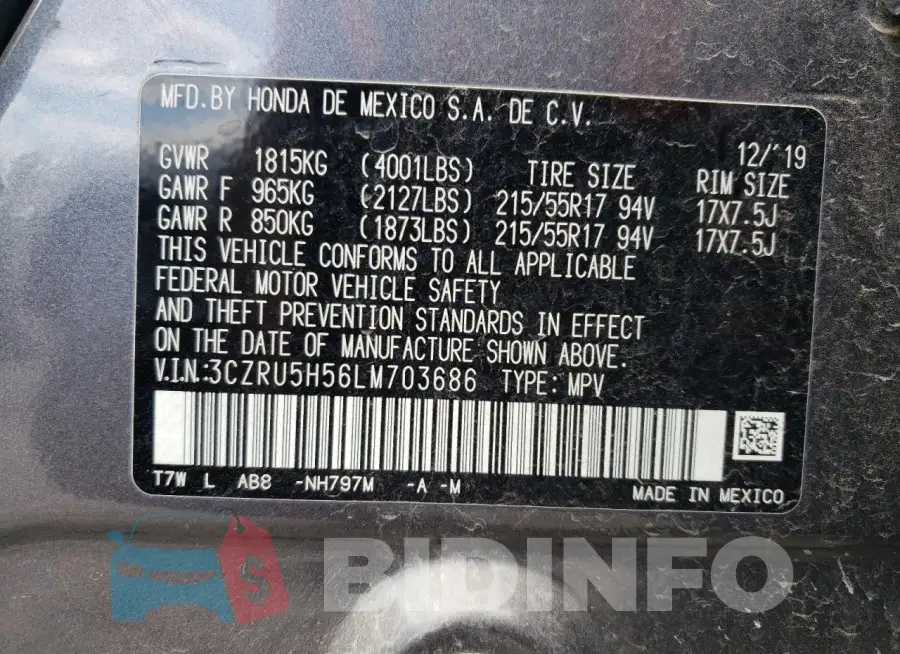 3CZRU5H56LM703686 Photo# 14