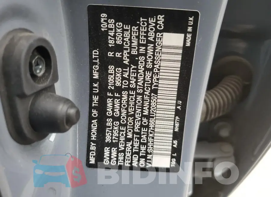 SHHFK7H66LU208507 Photo# 12