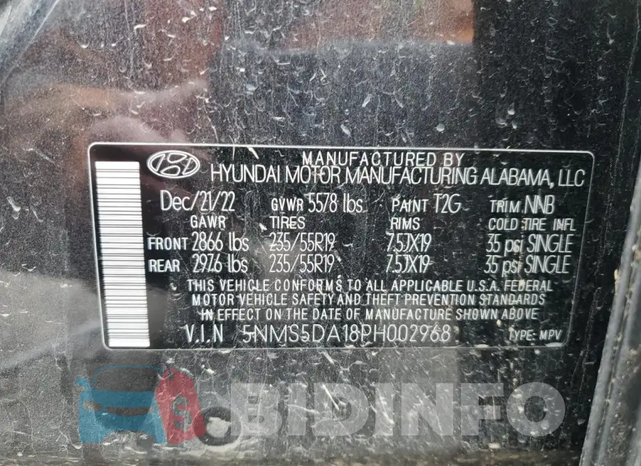 5NMS5DA18PH002968 Photo# 13