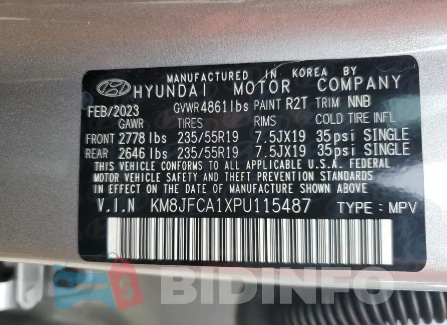 KM8JFCA1XPU115487 Photo# 13