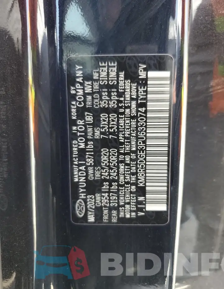 KM8R5DGE3PU633074 Photo# 14