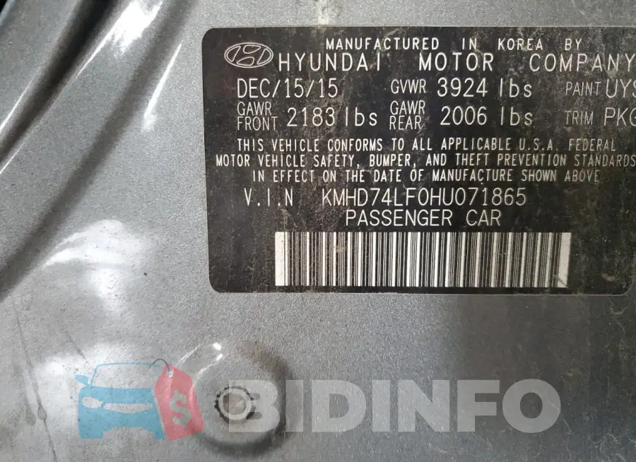 KMHD74LF0HU071865 Photo# 13