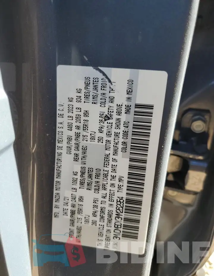 3MVDMBDY3MM262954 Photo# 13