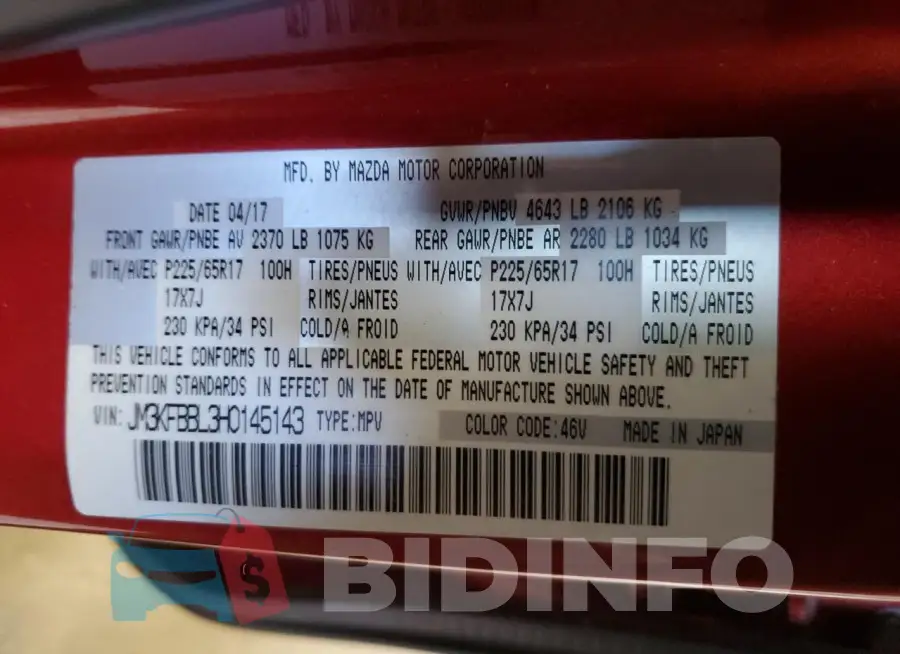 JM3KFBBL3H0145143 Photo# 13