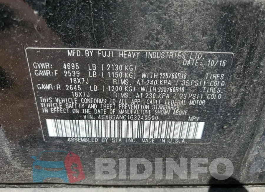 4S4BSANC1G3240500 Photo# 14