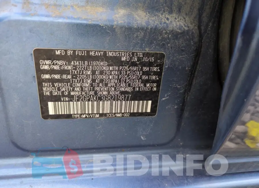 JF2GPAKC3G8219877 Photo# 12