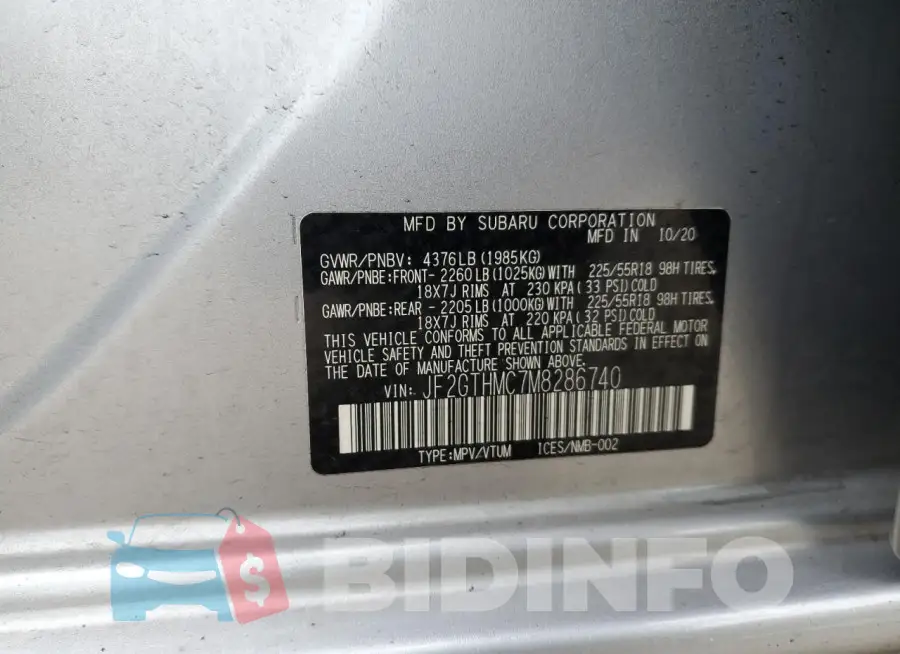JF2GTHMC7M8286740 Photo# 14