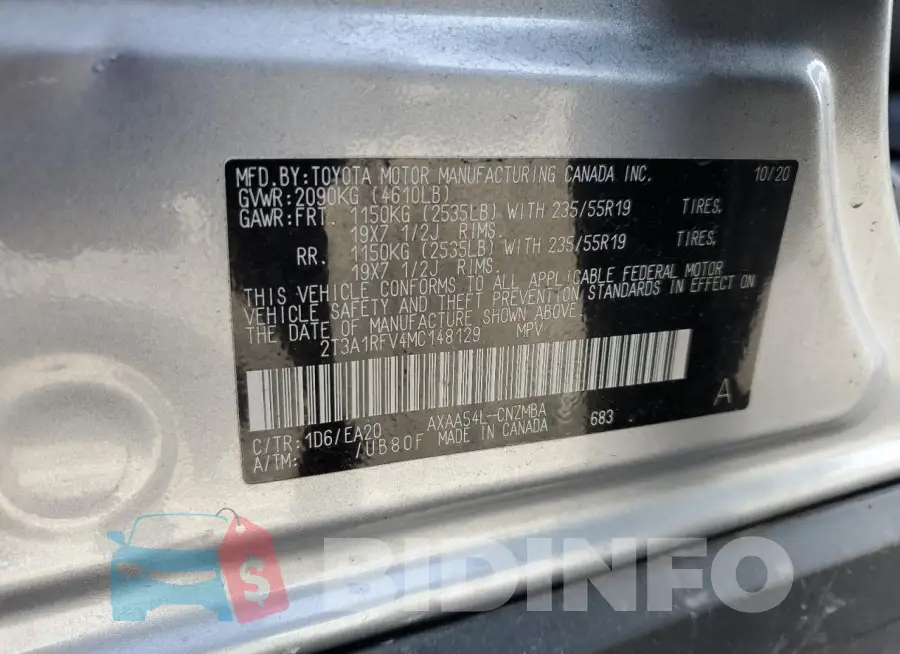 2T3A1RFV4MC148129 Photo# 13
