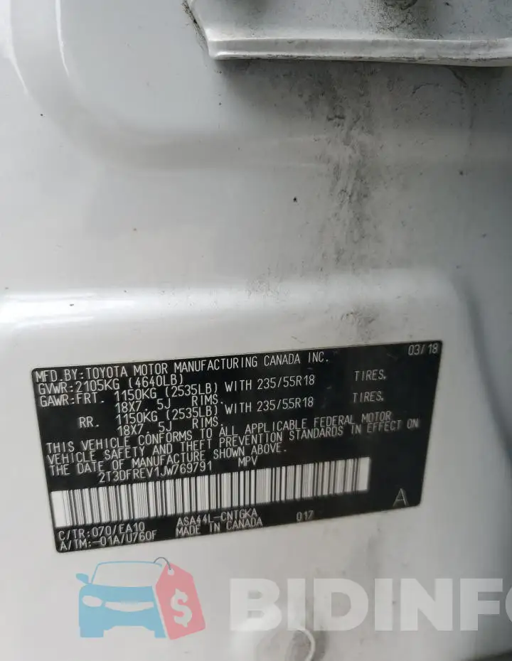 2T3DFREV1JW769791 Photo# 13