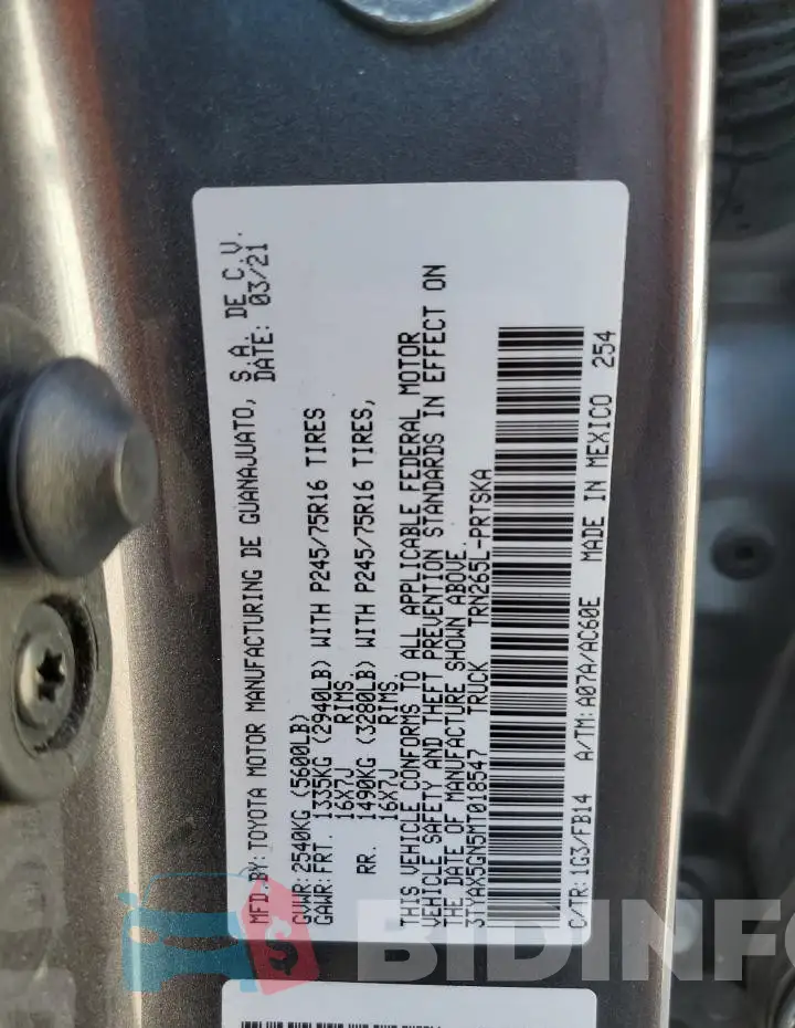 3TYAX5GN5MT018547 Photo# 12