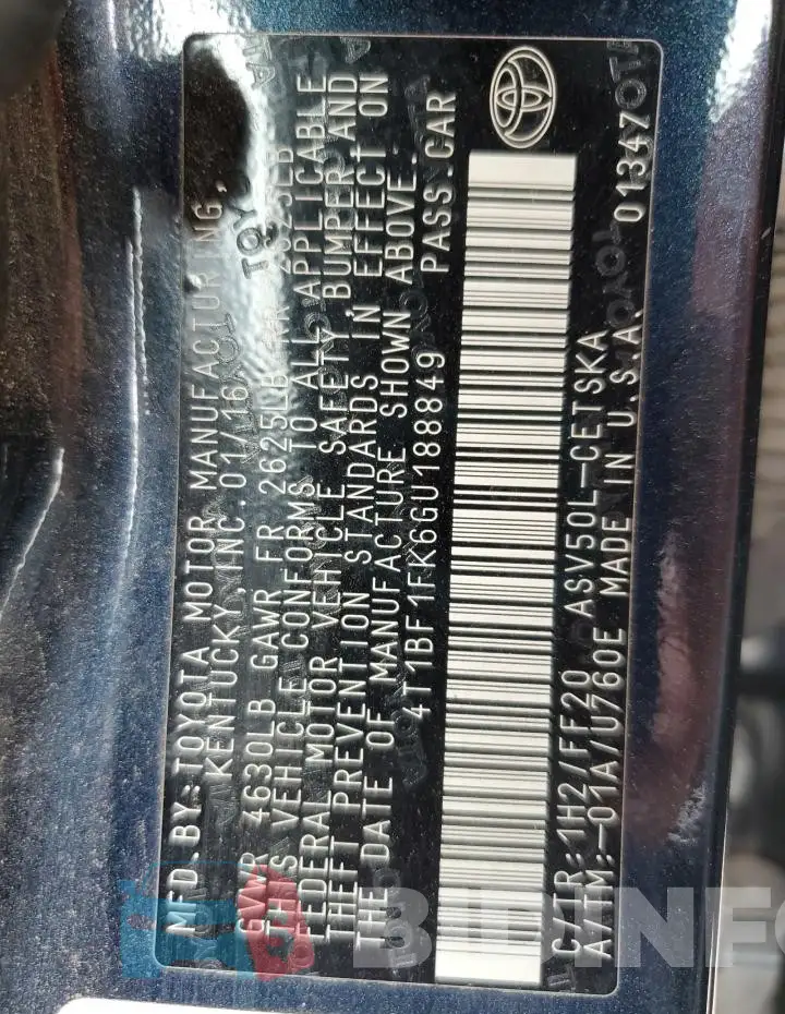 4T1BF1FK6GU188849 Photo# 12