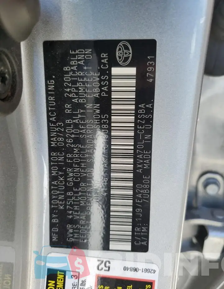 4T1G11AK7RU190835 Photo# 12