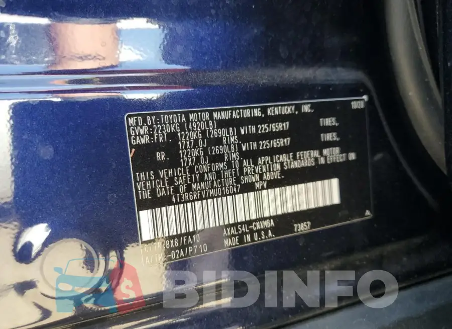 4T3R6RFV7MU016047 Photo# 14