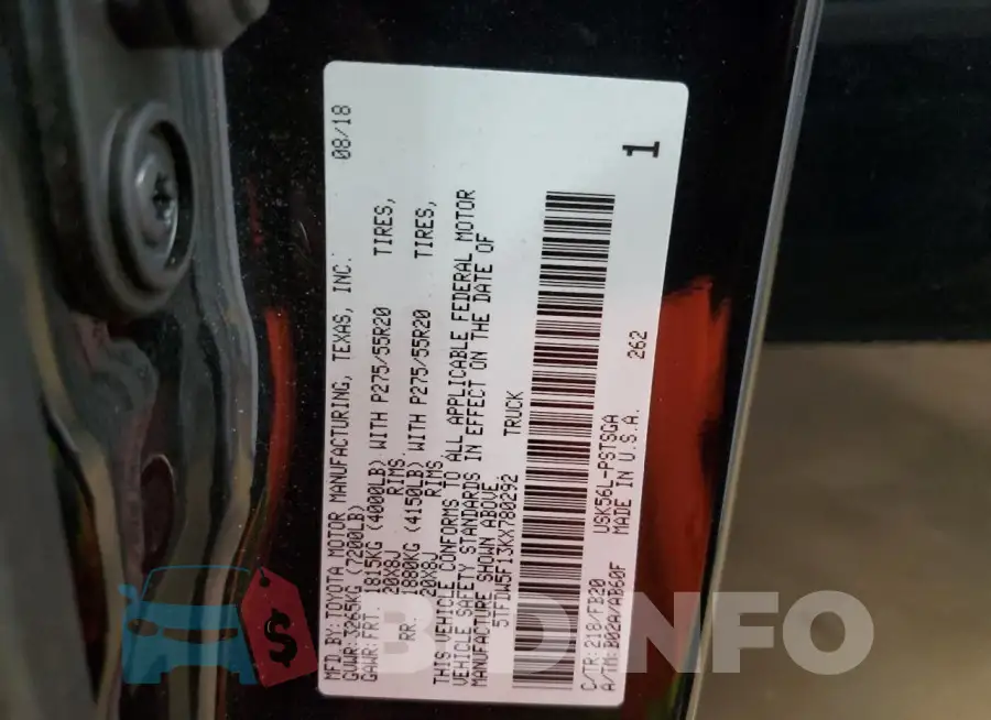 5TFDW5F13KX780292 Photo# 12