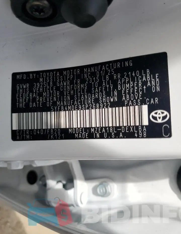 5YFB4MDE9SP268922 Photo# 12
