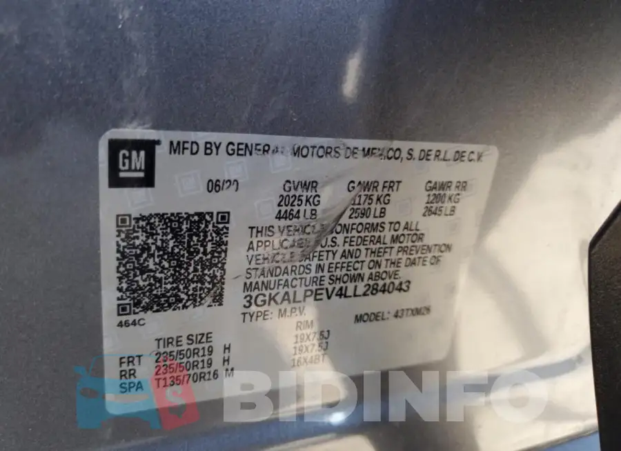 3GKALPEV4LL284043 Photo# 13