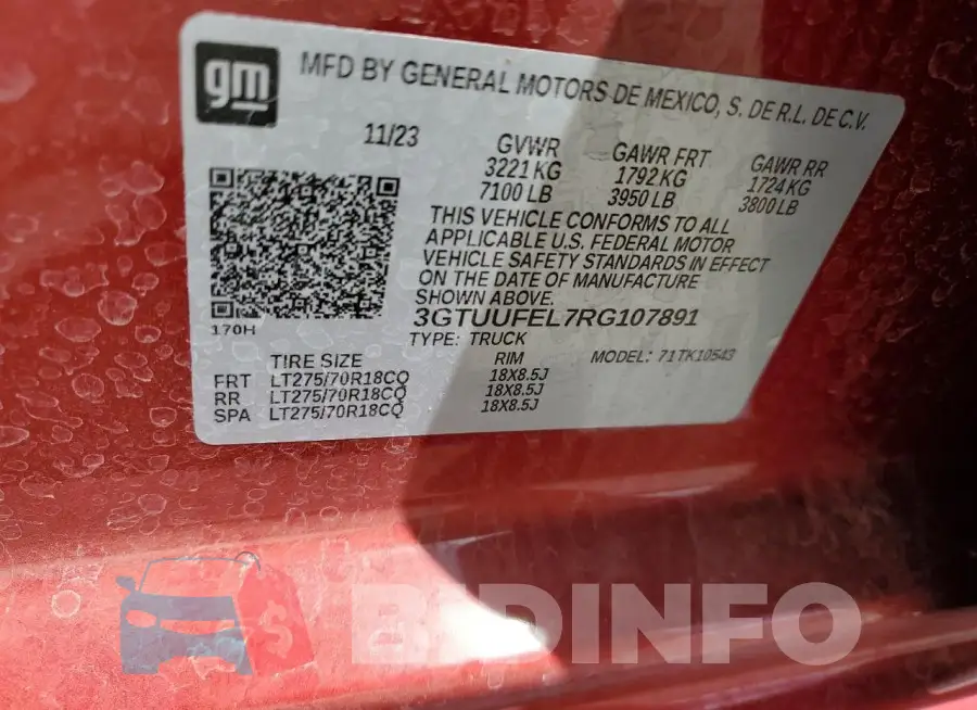 3GTUUFEL7RG107891 Photo# 12