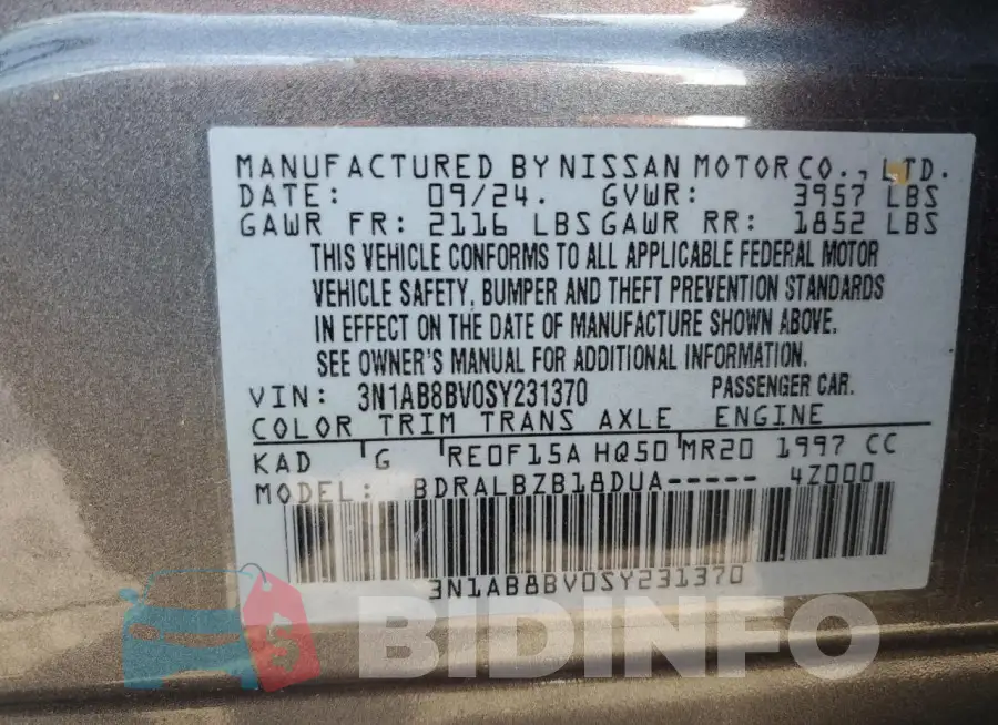 3N1AB8BV0SY231370 Photo# 13