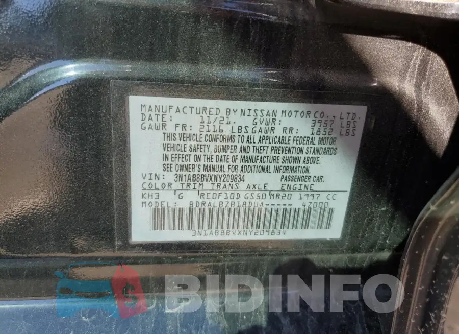 3N1AB8BVXNY209834 Photo# 12