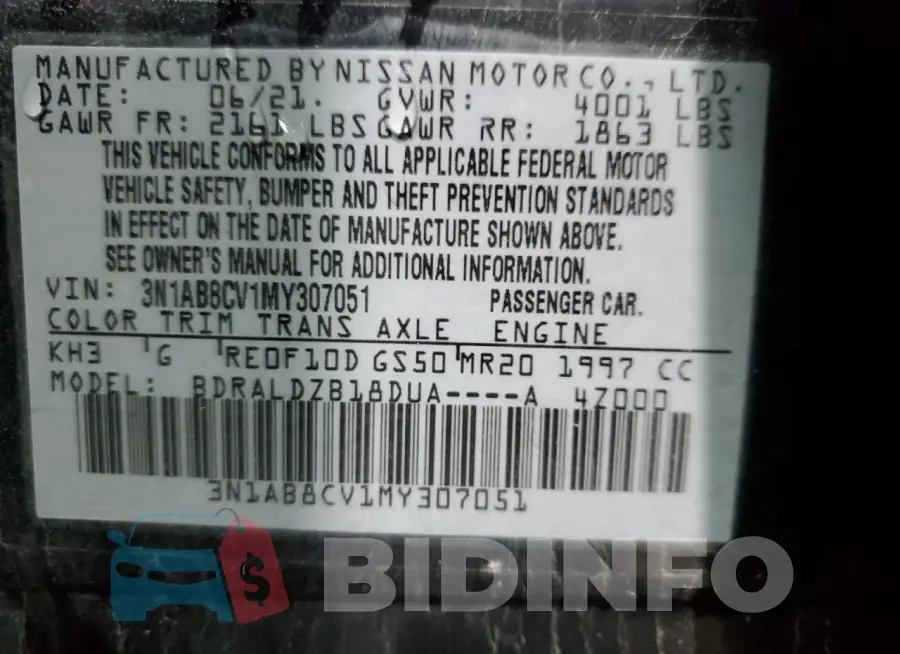 3N1AB8CV1MY307051 Photo# 12