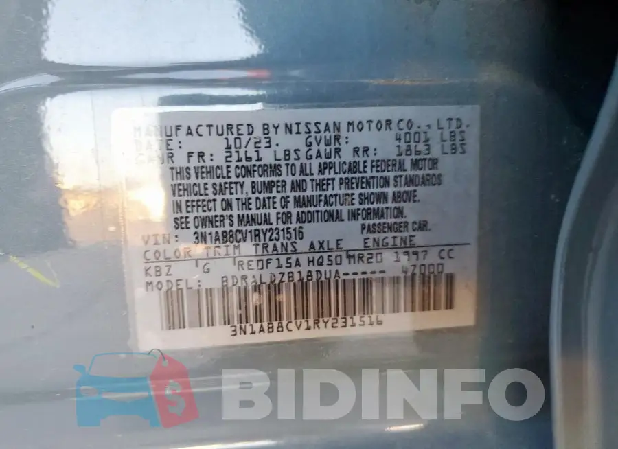 3N1AB8CV1RY231516 Photo# 12
