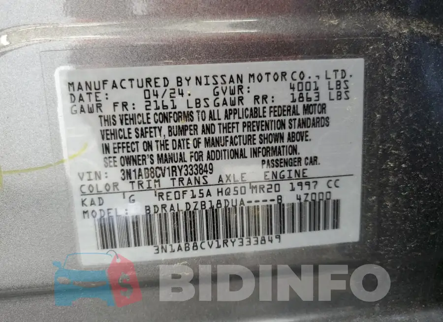 3N1AB8CV1RY333849 Photo# 12